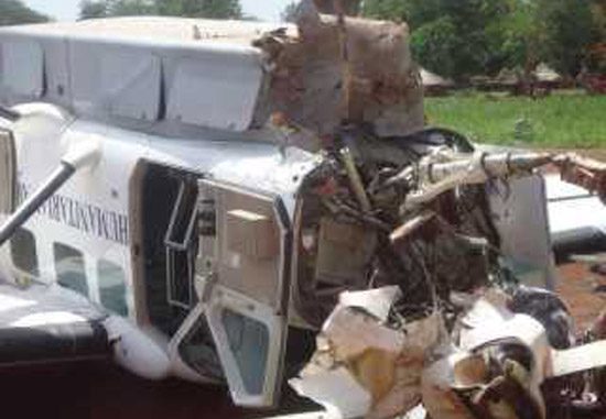 A view of the wrecked WFP plane [©Gurtong/ Joseph Nashion]